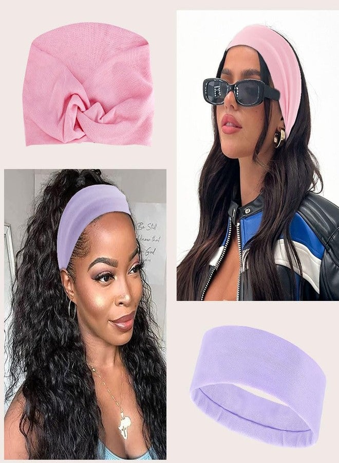 AHONEY Headbands for Women Non Slip, 10 Pack Thin Hair Band & Wide Twist Headband for Women's Hair, Cotton Elastic Hair Accessories for Workout Yoga Running (Cute) - Image 5